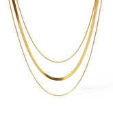 Collier Mixte en Maille et Queue de Rat (Plaqué Or)