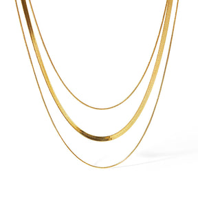 Collier Mixte en Maille et Queue de Rat (Plaqué Or)