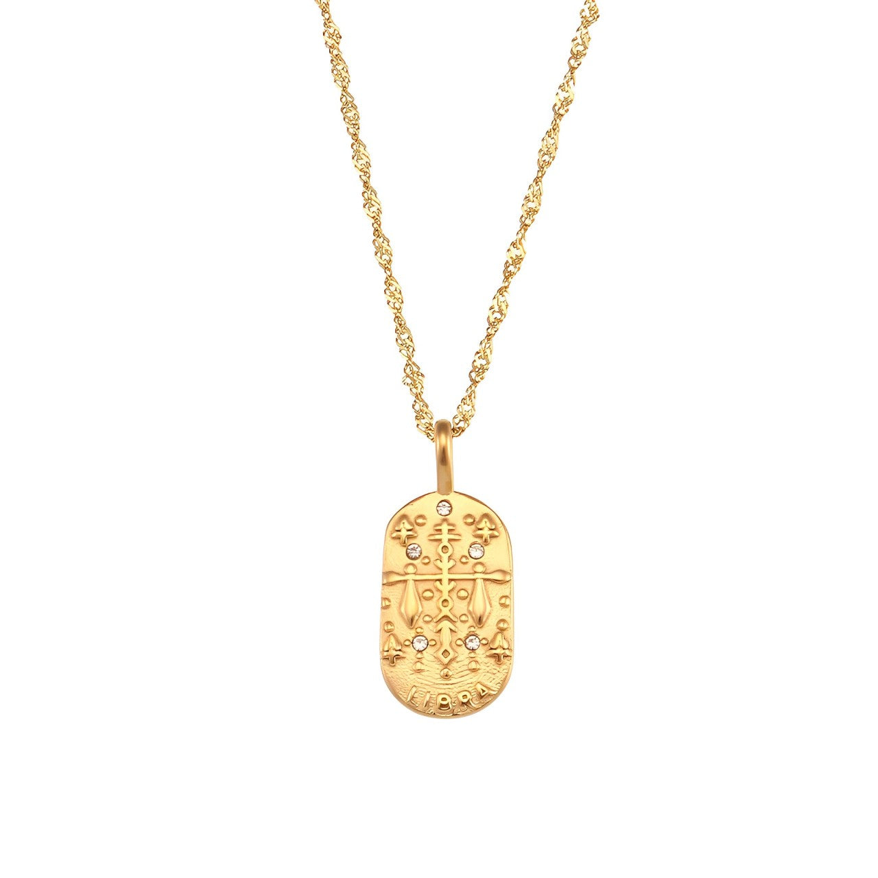 Collier Zodiaque Chaîne Tressée (Plaqué Or)