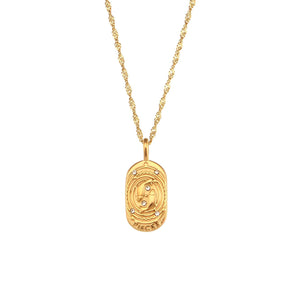 Collier Zodiaque Chaîne Tressée (Plaqué Or)