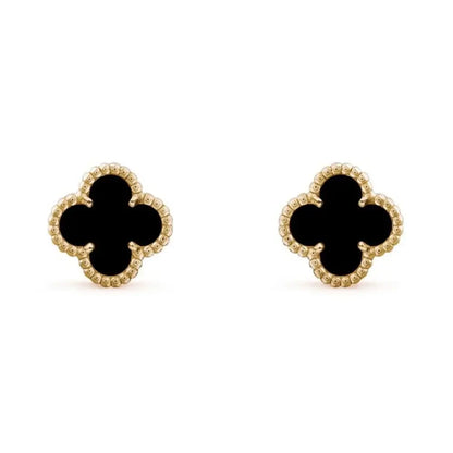 Boucles d'Oreilles Vintage Trèfle (Plaqué Or)