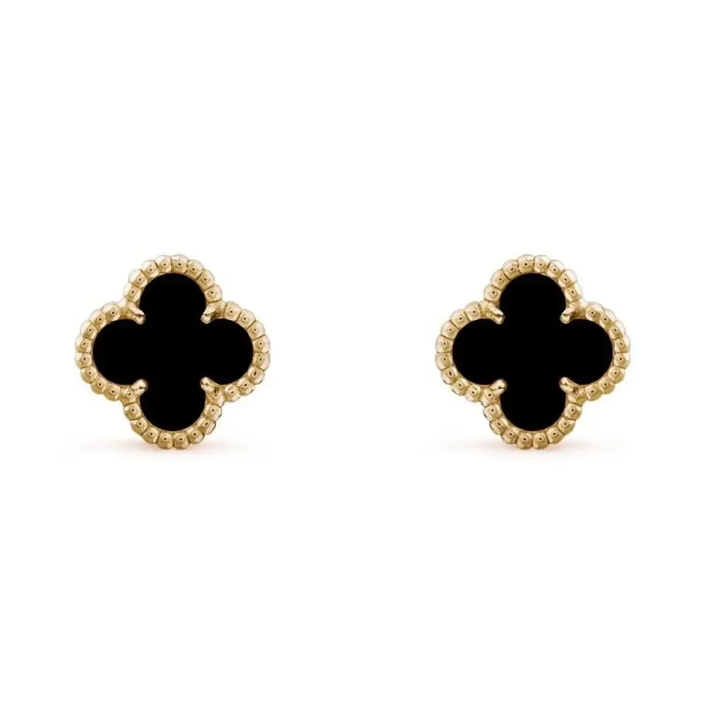 Boucles d'Oreilles Vintage Trèfle (Plaqué Or)