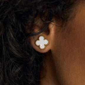 Boucles d'Oreilles Vintage Trèfle (Plaqué Or)
