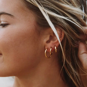Boucles d'oreilles créoles trio (Plaqué Or)