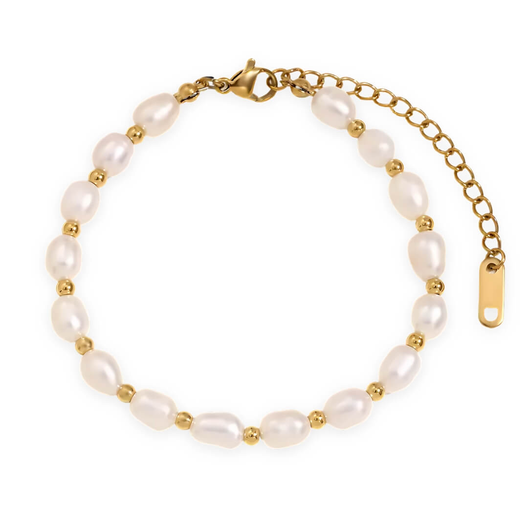 Bracelet Classique en Perles Naturelles (Plaqué Or)