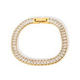 Bracelet Riviera avec Zirconium Baguette (Plaqué Or)