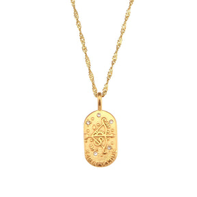 Collier Zodiaque Chaîne Tressée (Plaqué Or)