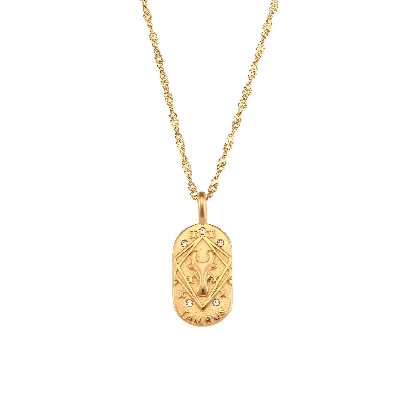 Collier Zodiaque Chaîne Tressée (Plaqué Or)