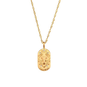 Collier Zodiaque Chaîne Tressée (Plaqué Or)