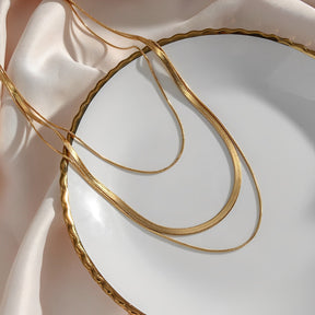 Collier Mixte en Maille et Queue de Rat (Plaqué Or)